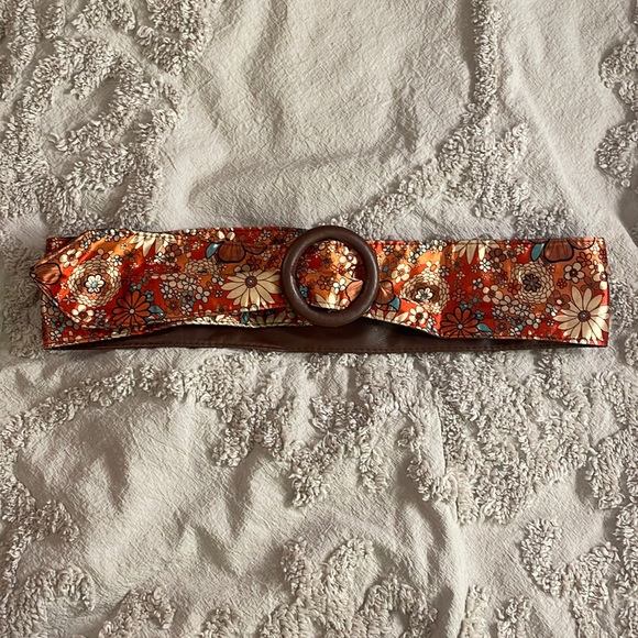 Unknown Accessories - Floral Satin Boho Belt